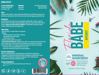 Package Label (Skin Spot Florida Babe Sport Non Tinted Mineral Sunscreen 202)